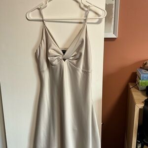 Dynamite Cream Satin Slip Dress